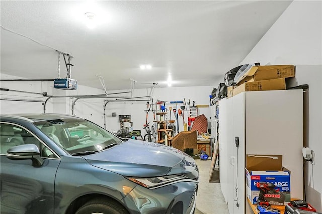 garage featuring a garage door opener