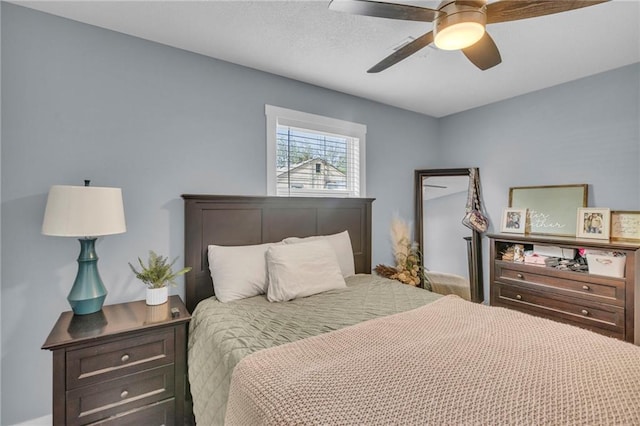 bedroom featuring ceiling fan