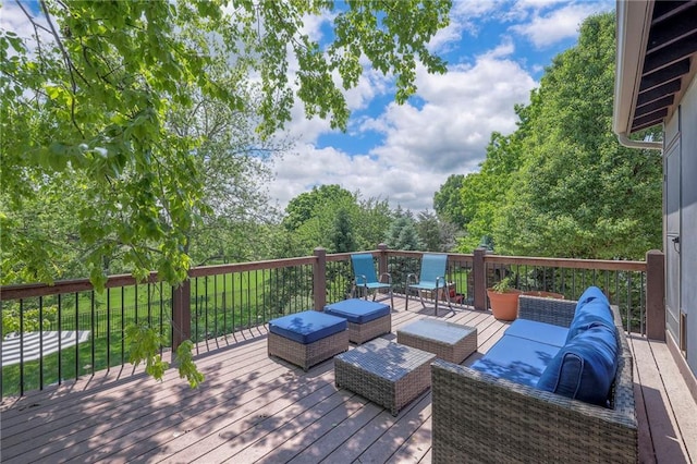 5701 W 148th Pl, Overland Park, KS 66223 - deck featuring an outdoor hangout area