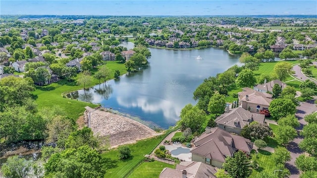 5701 W 148th Pl, Overland Park, KS 66223 - aerial view of residential area featuring a large body of water