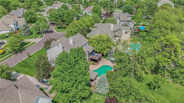 5701 W 148th Pl, Overland Park, KS 66223 - aerial perspective of suburban area featuring a pool area