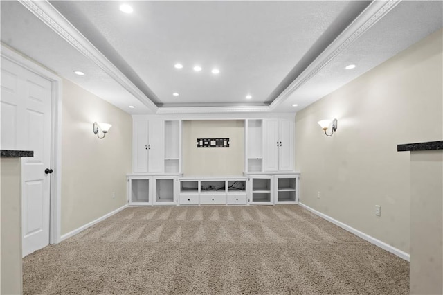 7406 W 145th Ter, Overland Park, KS 66223 - mudroom with light colored carpet, baseboards, recessed lighting, and a raised ceiling