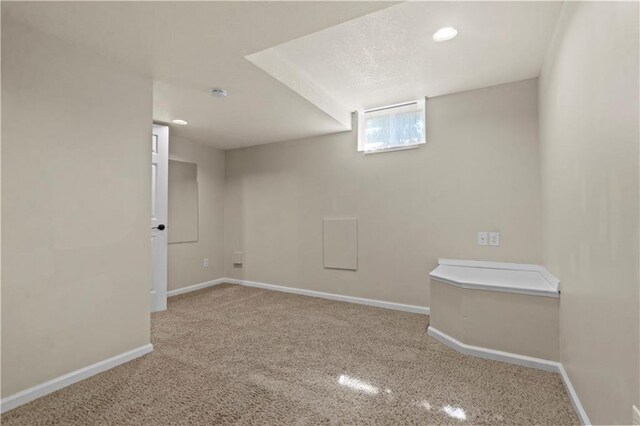 7406 W 145th Ter, Overland Park, KS 66223 - basement with carpet flooring, baseboards, and recessed lighting