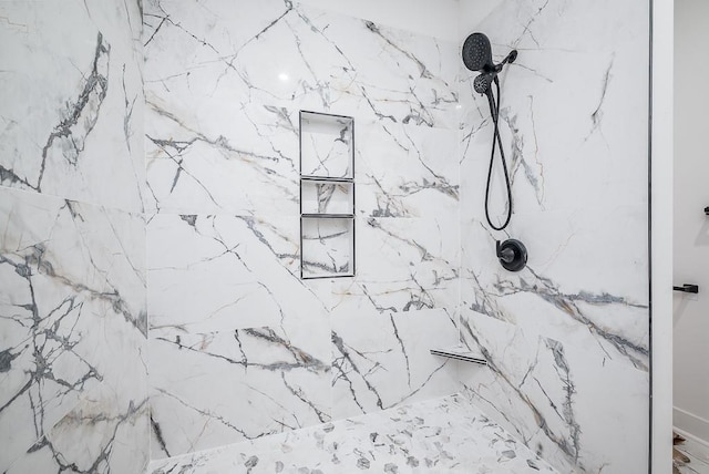 interior details with a marble finish shower