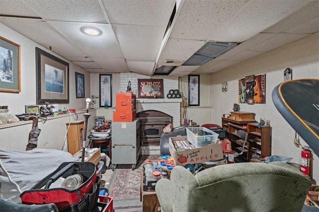 interior space featuring a paneled ceiling