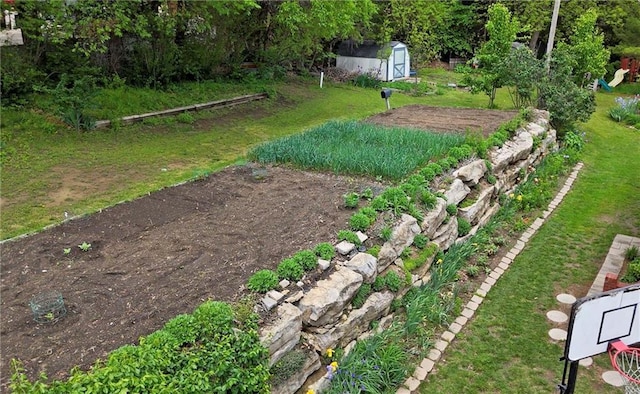 2106 Kasold Dr, Lawrence, KS 66047 - view of yard with a storage unit and an outdoor structure