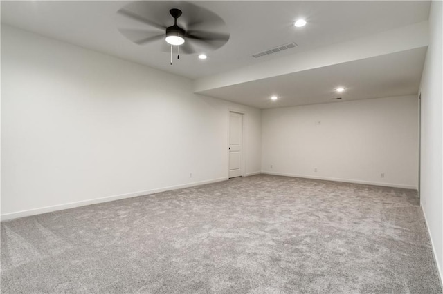 16502 S Stagecoach St, Olathe, KS 66062 - empty room with carpet, recessed lighting, baseboards, and ceiling fan
