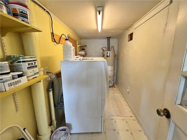 utility room with gas water heater
