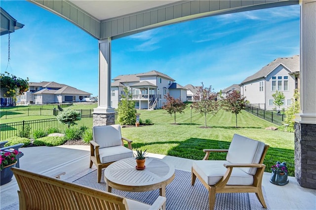view of patio / terrace with a residential view