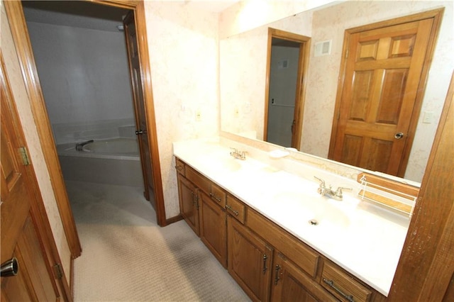 6726 Mill Creek Rd, Shawnee, KS 66217 - bathroom featuring double vanity and a bath