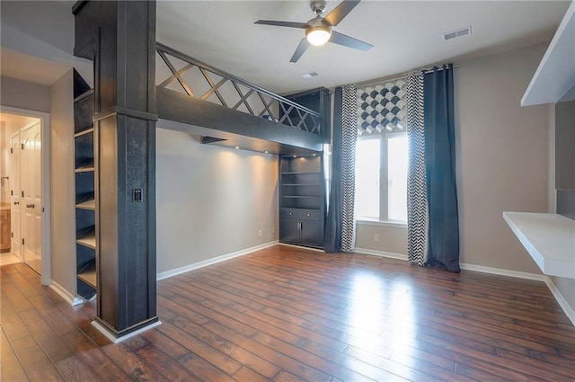 3536 SW Dana Ave E, Lees Summit, MO 64082 - empty room with ceiling fan, baseboards, and hardwood / wood-style flooring