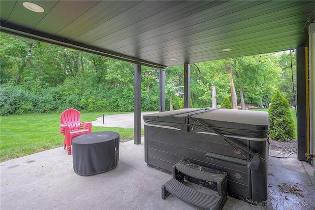 3536 SW Dana Ave E, Lees Summit, MO 64082 - view of patio / terrace featuring a hot tub