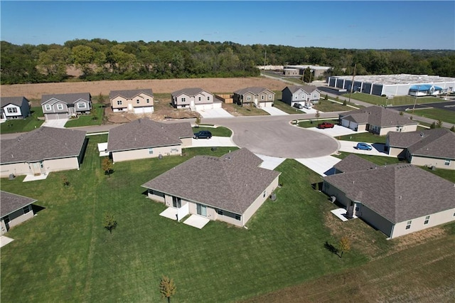 bird's eye view with a residential view