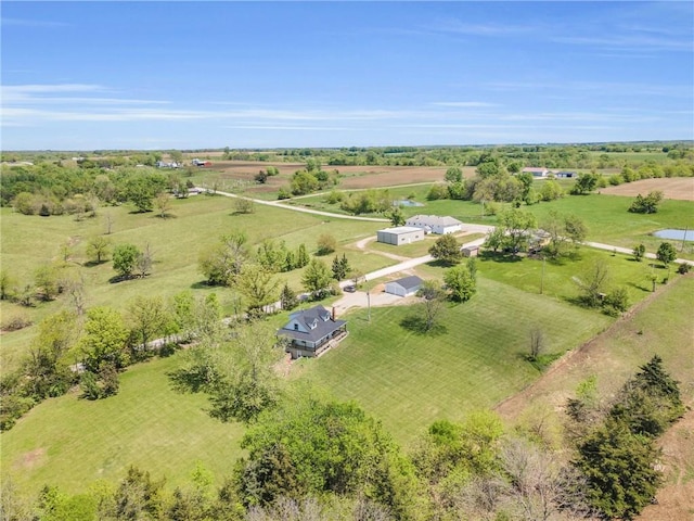 drone / aerial view with a rural view