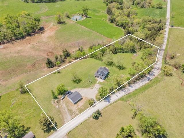 drone / aerial view featuring a rural view
