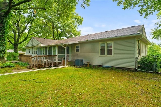 26335 W 321st Ter, Paola, KS 66071 - rear view of property with a sunroom
