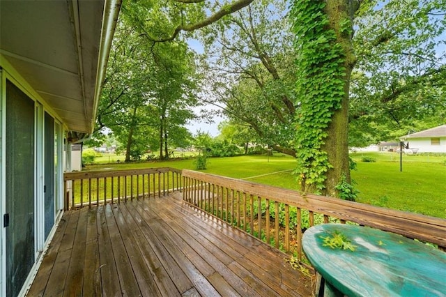 26335 W 321st Ter, Paola, KS 66071 - wooden deck with a lawn