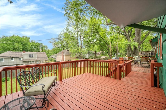 wooden terrace with fence