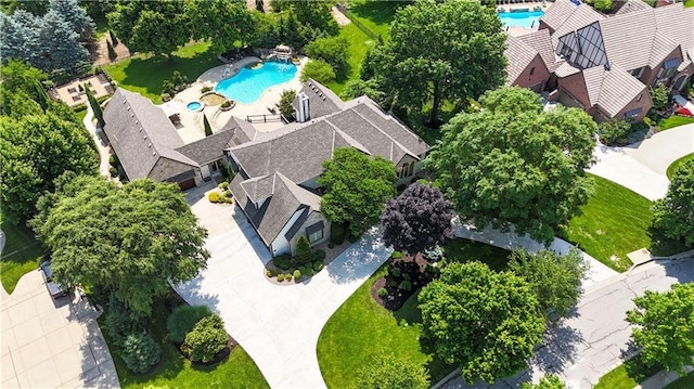 14575 Granada Cir, Leawood, KS 66224 - bird's eye view of a pool area
