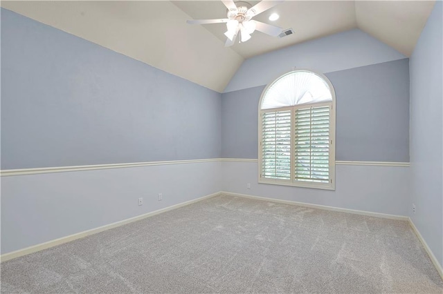 14575 Granada Cir, Leawood, KS 66224 - carpeted spare room featuring a ceiling fan and vaulted ceiling