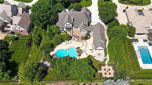 14575 Granada Cir, Leawood, KS 66224 - bird's eye view of a pool area