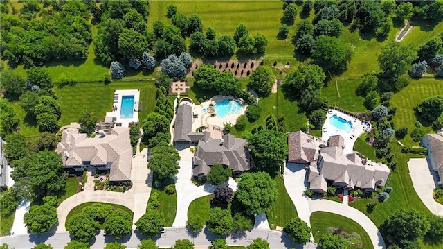 14575 Granada Cir, Leawood, KS 66224 - aerial view of a pool
