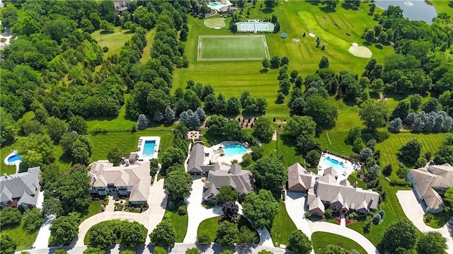 14575 Granada Cir, Leawood, KS 66224 - aerial view of a pool area
