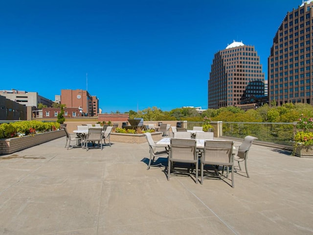 view of patio featuring outdoor dining space