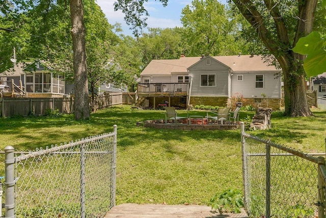 6138 Hadley St, Merriam, KS 66202 - view of yard featuring a deck