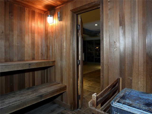 view of sauna