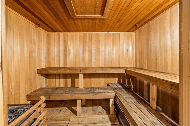 view of sauna