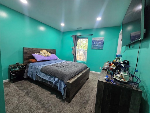 1824 S Grand Ave, Sedalia, MO 65301 - bedroom with carpet floors, recessed lighting, baseboards, and visible vents