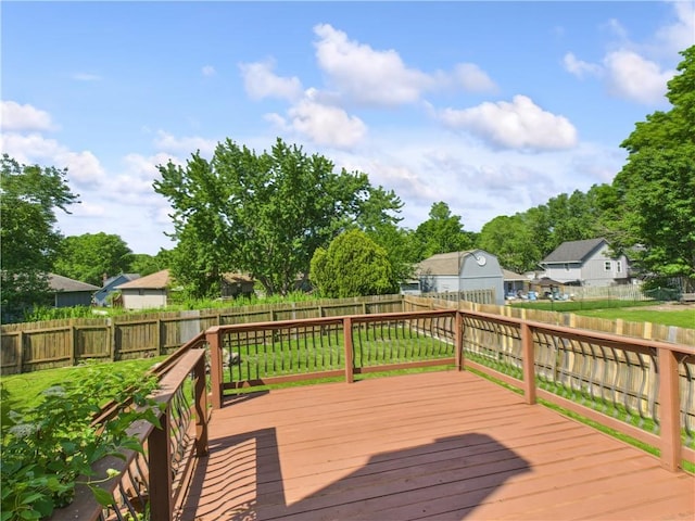 deck with a residential view