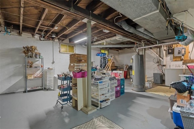 unfinished below grade area with water heater