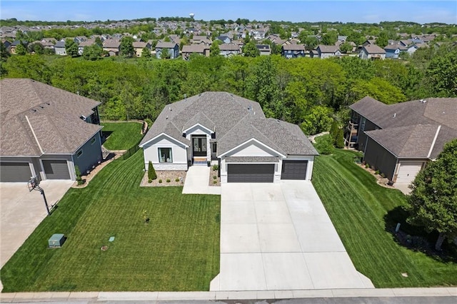 aerial perspective of suburban area