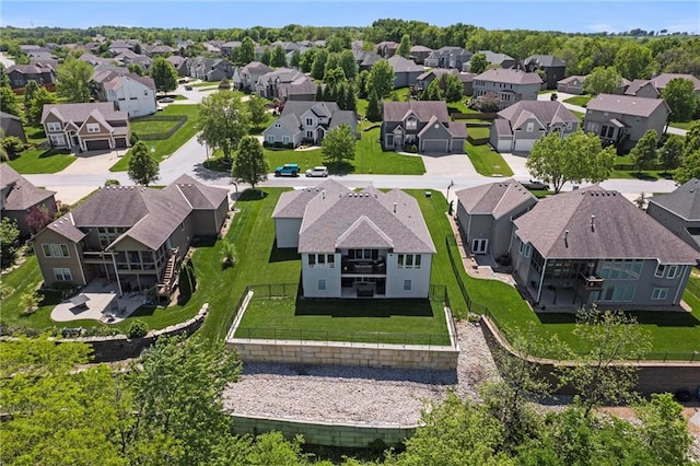 aerial view of residential area