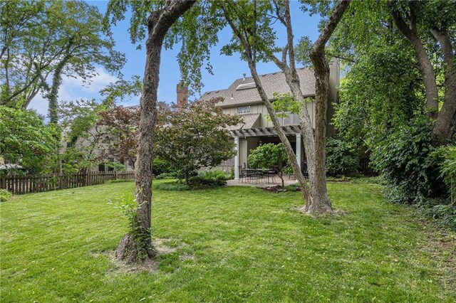 view of yard featuring a pergola and a patio area