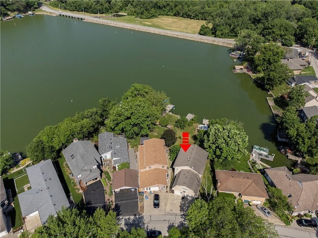 14 Emerald Shore Dr, Lake Tapawingo, MO 64015 - aerial view of property's location featuring nearby suburban area and a large body of water