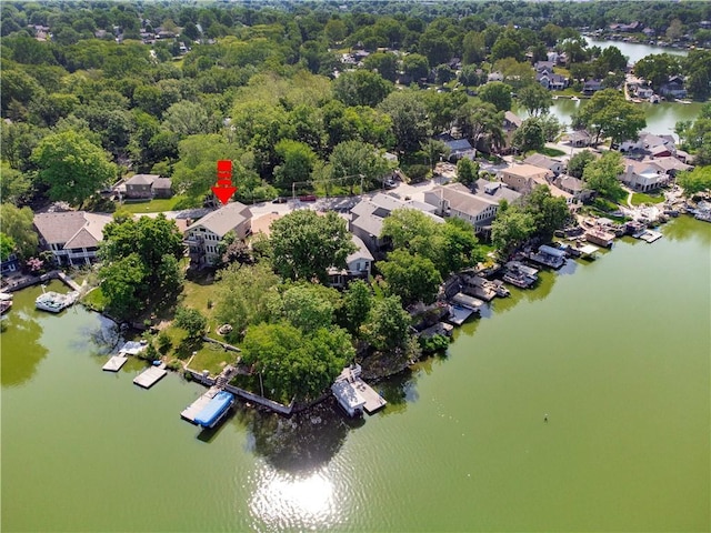 14 Emerald Shore Dr, Lake Tapawingo, MO 64015 - aerial perspective of suburban area featuring a large body of water