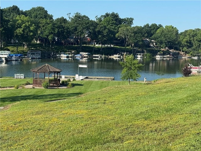 14 Emerald Shore Dr, Lake Tapawingo, MO 64015 - water view featuring a gazebo