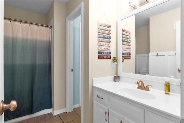 21511 W 100th Ter, Lenexa, KS 66220 - bathroom featuring vanity, tile patterned flooring, toilet, and a shower with curtain