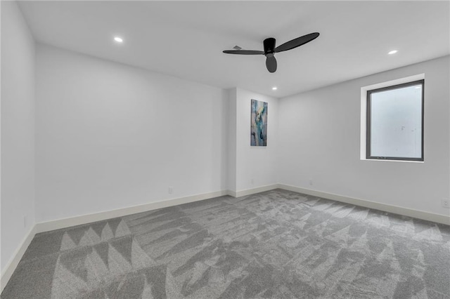 2621 NW 84th Pl, Kansas City, MO 64154 - carpeted spare room with recessed lighting, ceiling fan, and baseboards