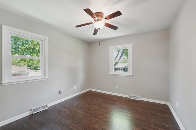 8020 Yecker Ave, Kansas City, KS 66109 - spare room featuring ceiling fan, wood finished floors, and baseboards