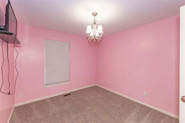 8115 NE 112th St, Kansas City, MO 64157 - unfurnished room featuring a chandelier, carpet, and baseboards