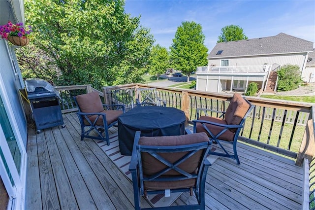 8115 NE 112th St, Kansas City, MO 64157 - wooden terrace featuring grilling area