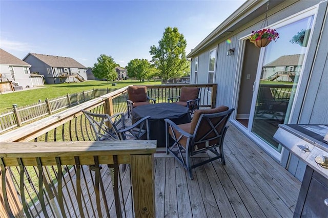 8115 NE 112th St, Kansas City, MO 64157 - wooden deck featuring a residential view