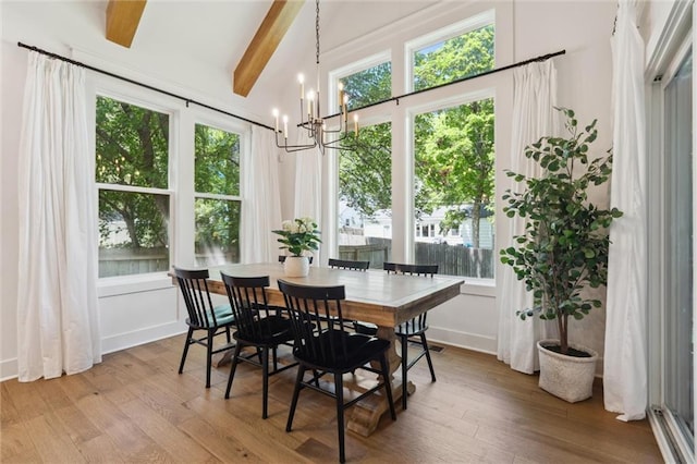 2704 W 74th St, Prairie Village, KS 66208 - dining room with a chandelier, wood finished floors, and baseboards
