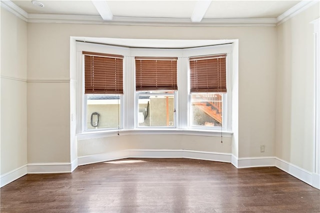 2803 Harrison St, Kansas City, MO 64109 - empty room with wood finished floors, ornamental molding, and baseboards