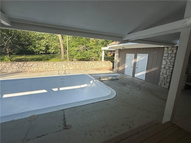 view of parking / parking lot