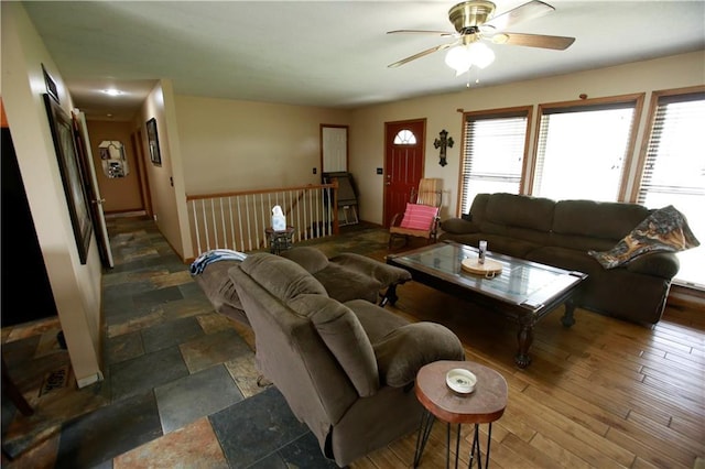 29208 E 343rd St, Garden City, MO 64747 - living area with a ceiling fan